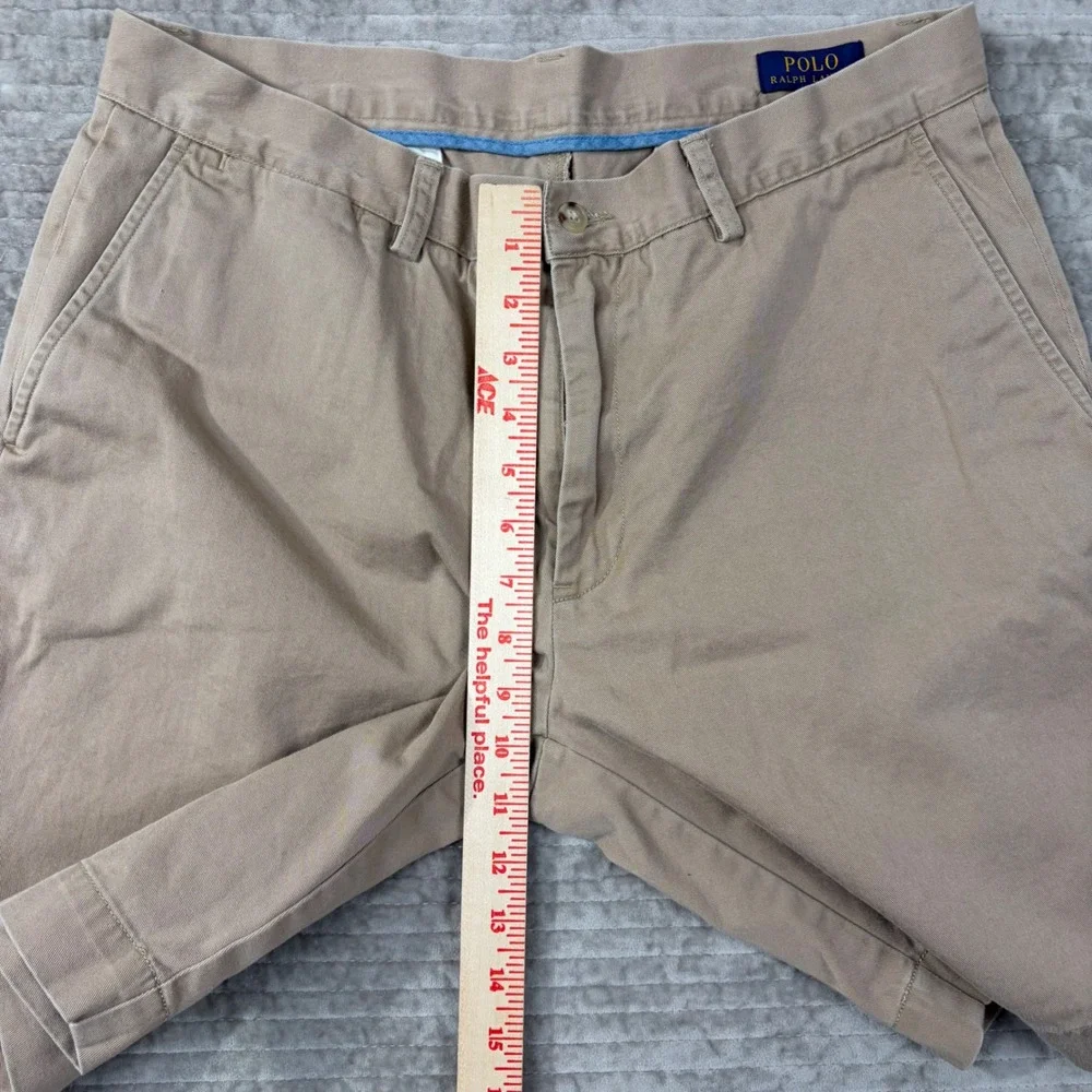 Polo Ralph Lauren Mens Khaki Tan Classic Fit‎ 9 Inseam Chino Shorts Size 34